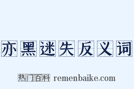 亦黑迷失反义词是什么意思的图片